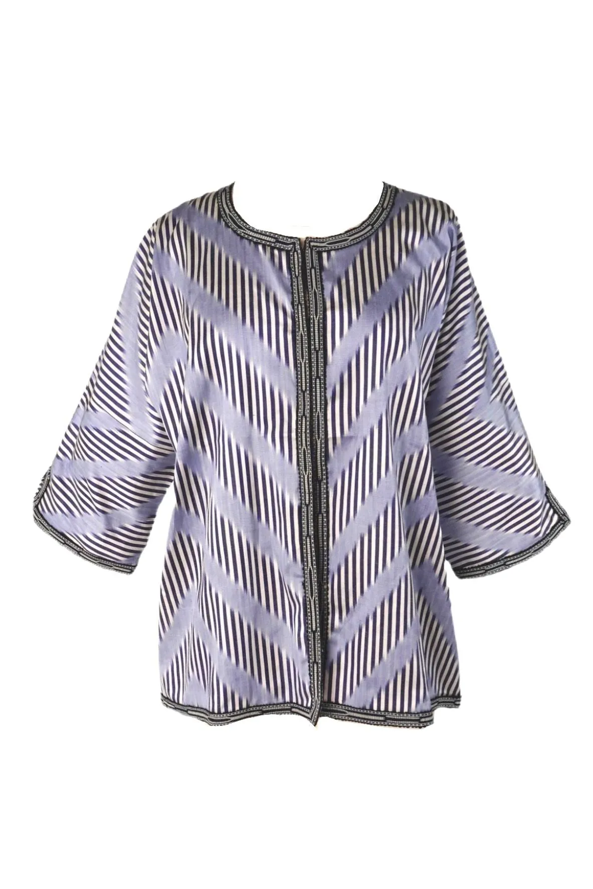 Adelaide Silk Ikat Jacket - Lavender Blue