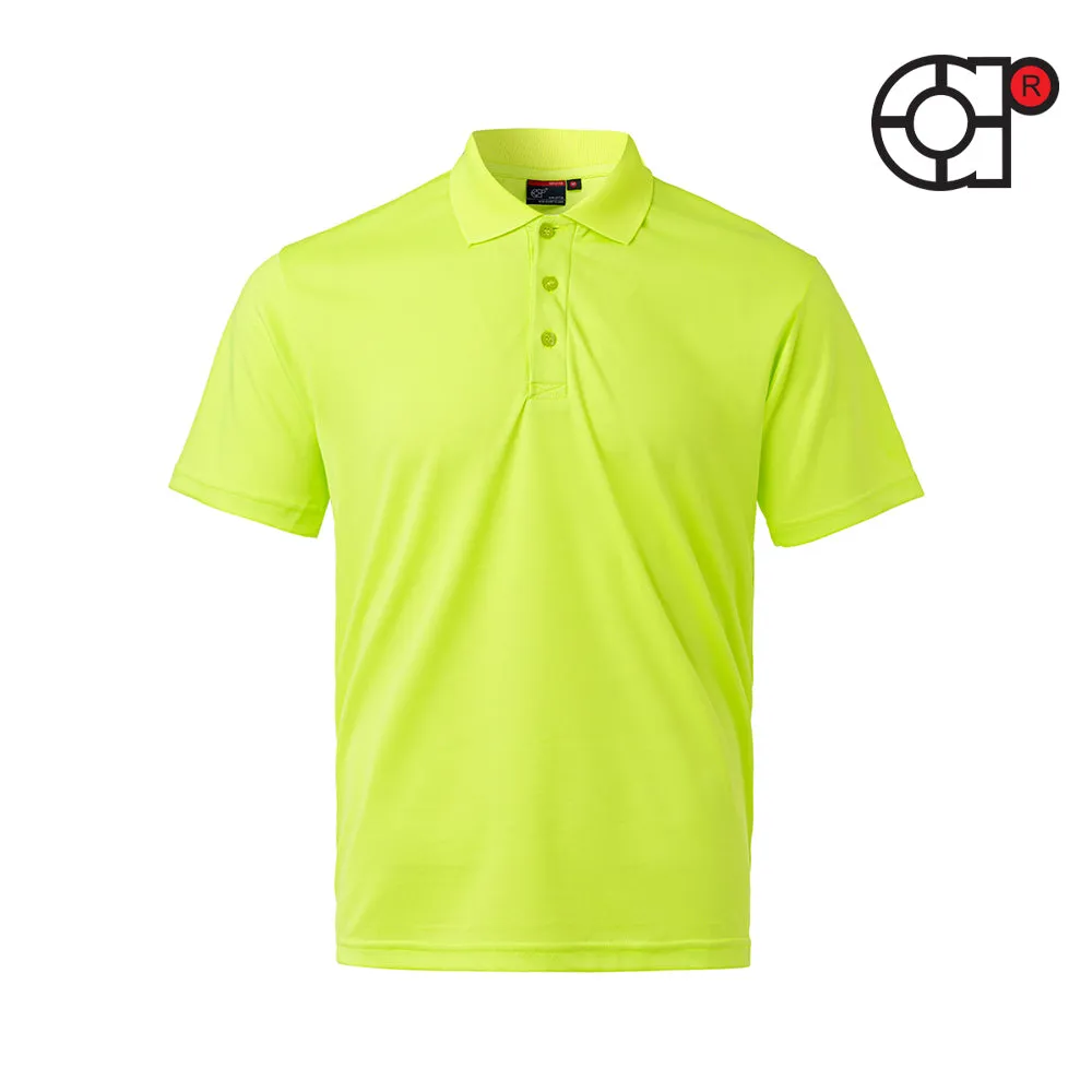 ARORA SHORT SLEEVE MINI EYELET MICROFIBER POLO (NEON GREEN)