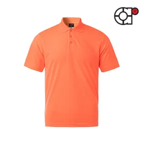 ARORA SHORT SLEEVE MINI EYELET MICROFIBER POLO (ORANGE)