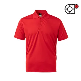 ARORA SHORT SLEEVE MINI EYELET MICROFIBER POLO (RED)