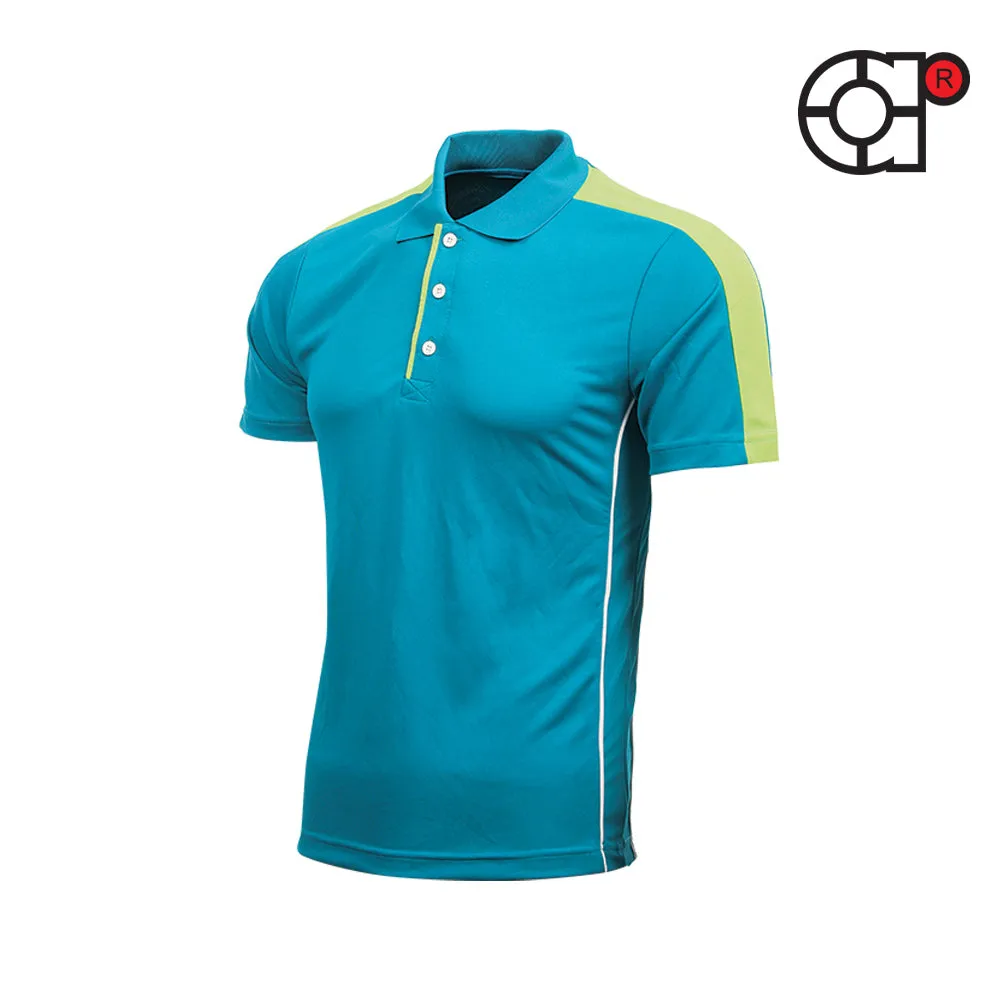 ARORA SHORT SLEEVE MINI EYELET MICROFIBER POLO (TURQUOISE)