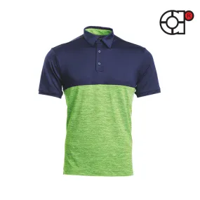 ARORA SHORT SLEEVE SPANDEX GOLFER POLO (NEON GREEN/NAVY)