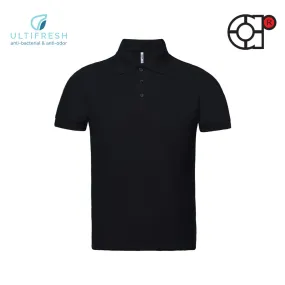 ARORA UNISEX SHORT SLEEVE COTTON POLO T-SHIRT (BLACK)