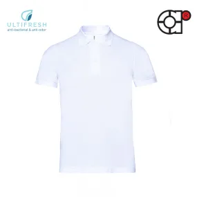 ARORA UNISEX SHORT SLEEVE COTTON POLO T-SHIRT (WHITE)