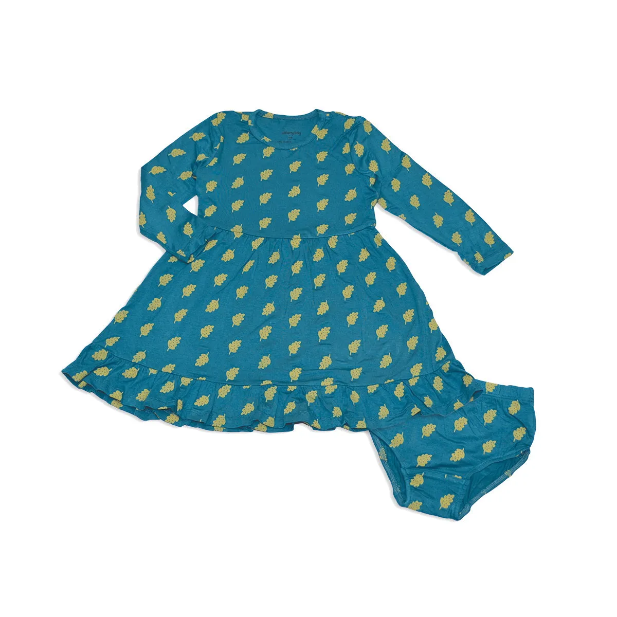 Bamboo Jersey Dress with Bloomer (Dotty Leaf Print)