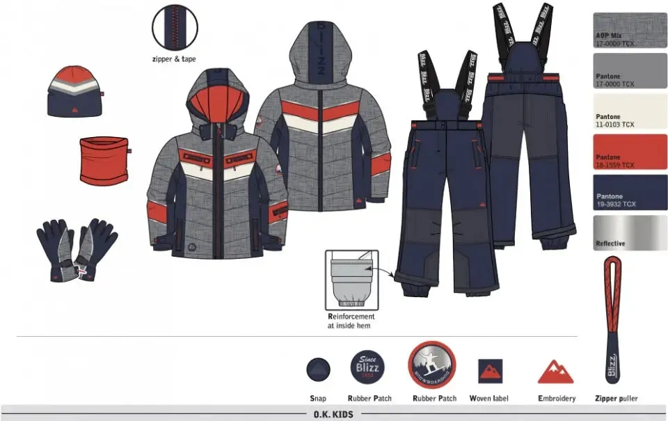 Boys Snowsuit 5 PCS Set - Red | Blizz