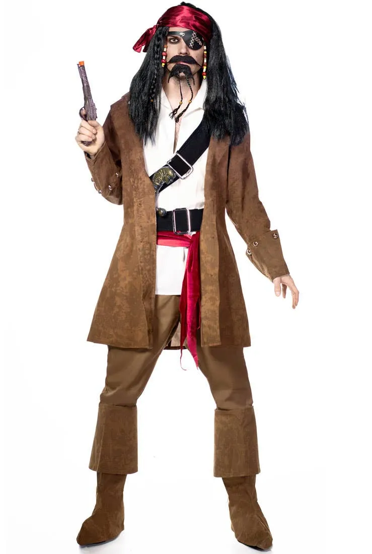 Captain Jack Mens Pirate Captain Dress Up Costume