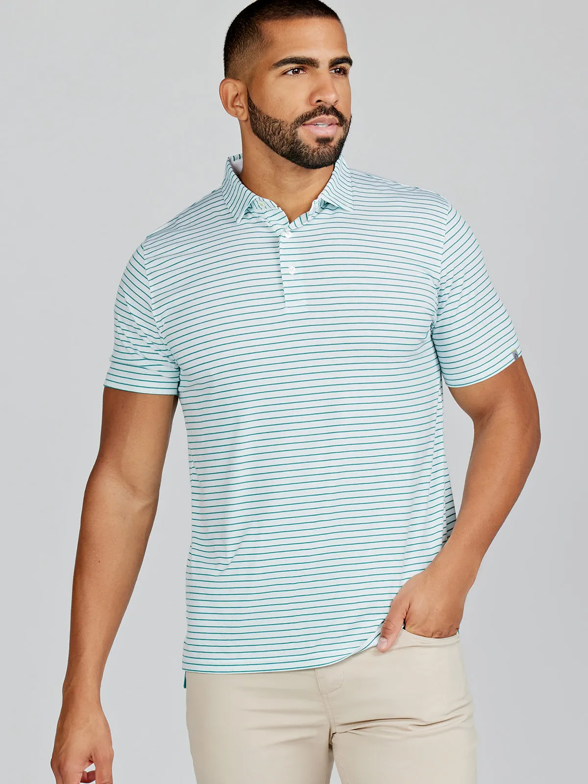 Cloud Lightweight Polo Brookline Stripe