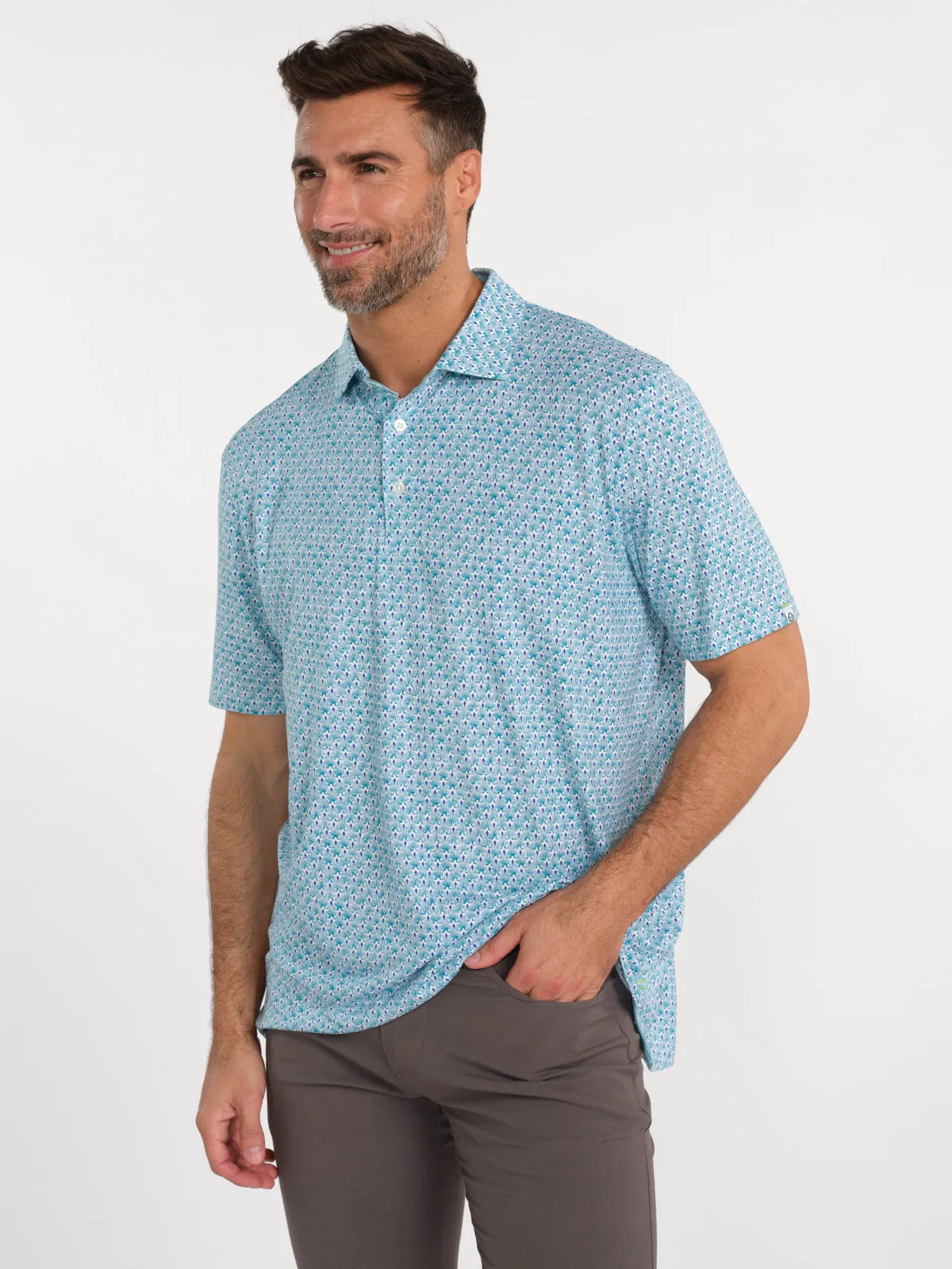 Cloud Polo - Palmetto Print