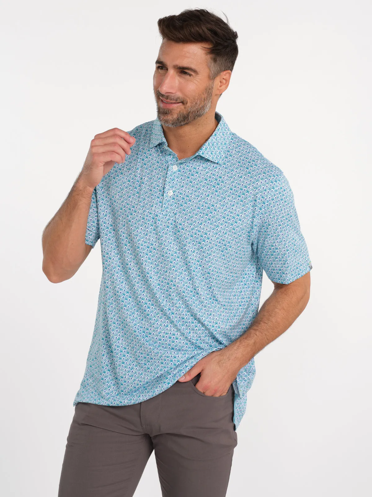 Cloud Polo - Palmetto Print