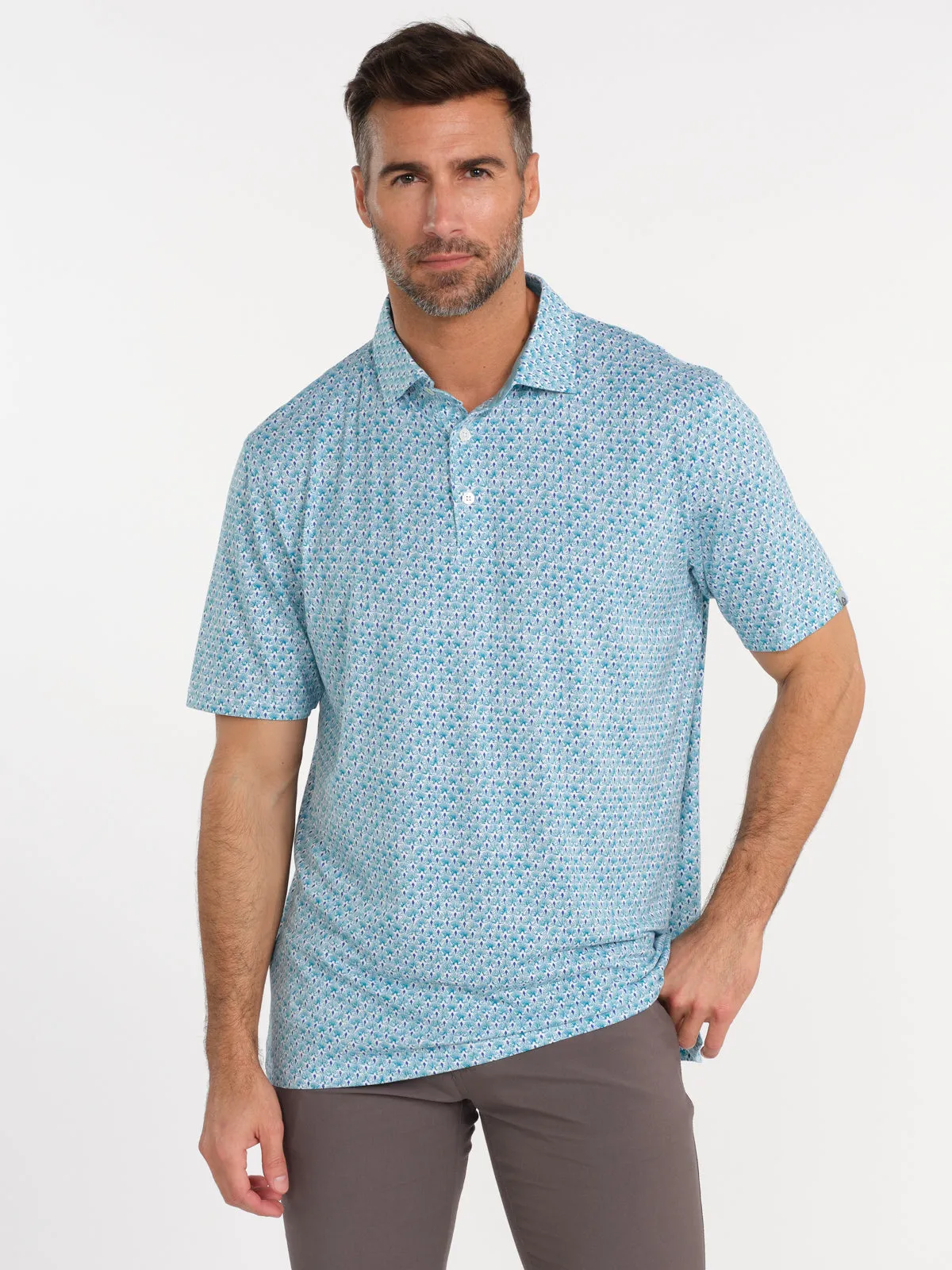 Cloud Polo - Palmetto Print