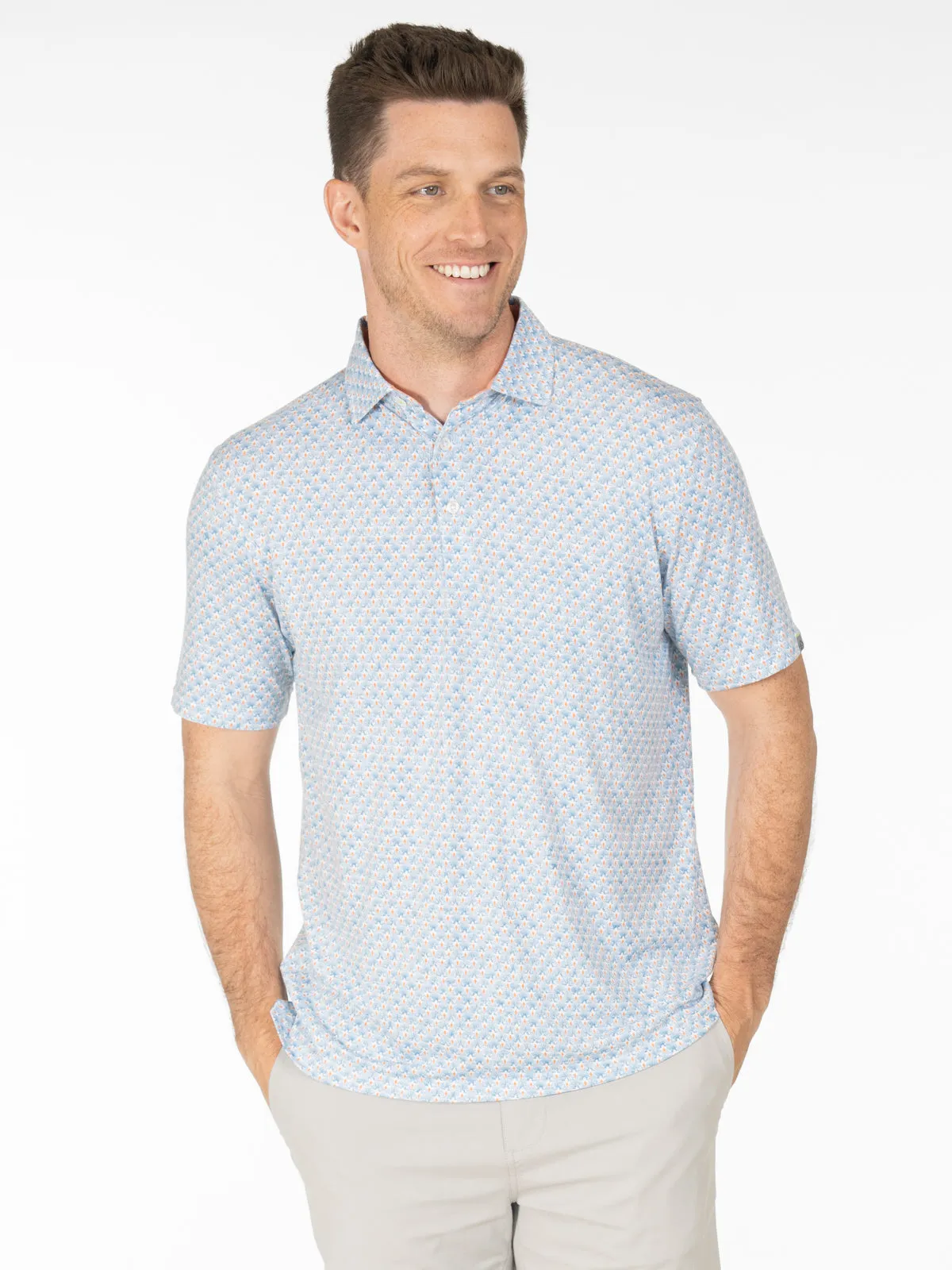 Cloud Polo - Palmetto Print