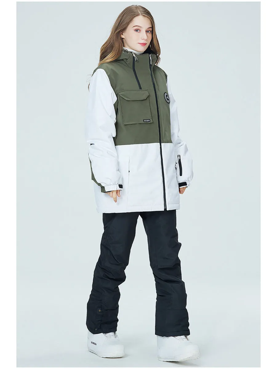 Colorblock Women Ski Jacket & Bib Pants