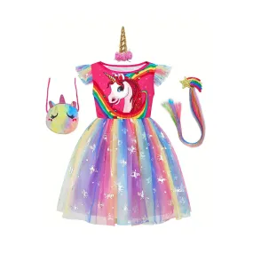 Enchanting Unicorn Princess Dress Set for Magical DressUp Fun