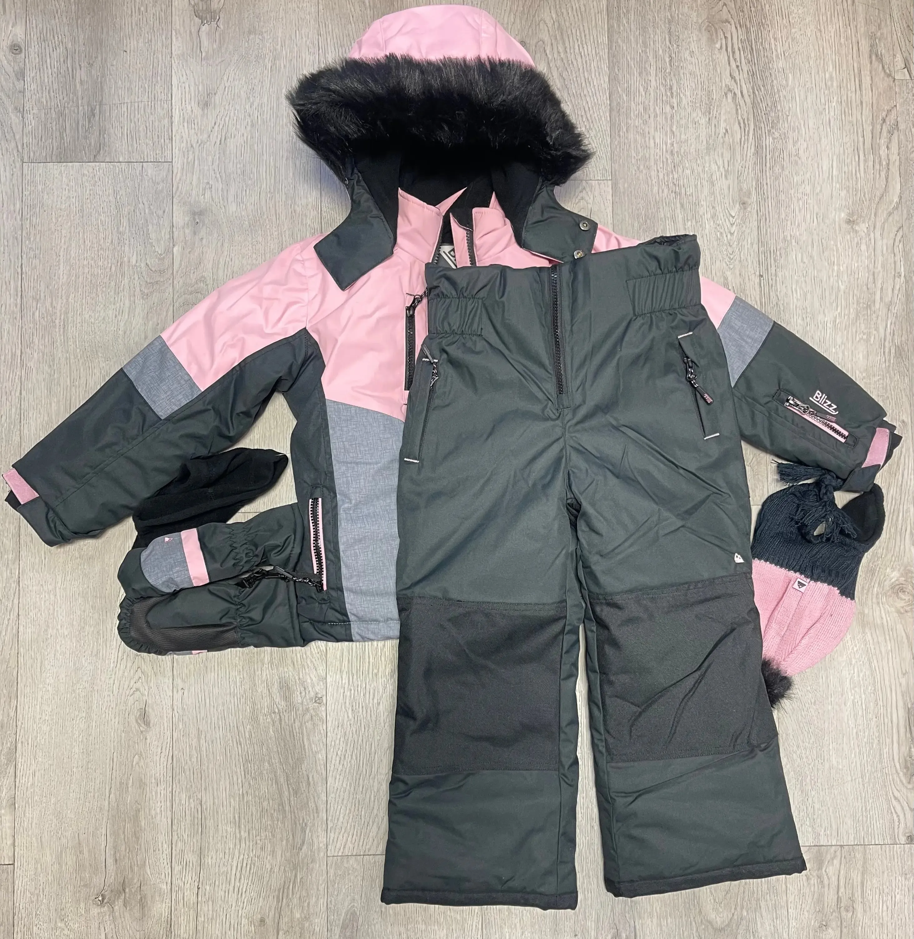 Girls Snowsuit 5 PCS Set - Cameo Pink | Blizz