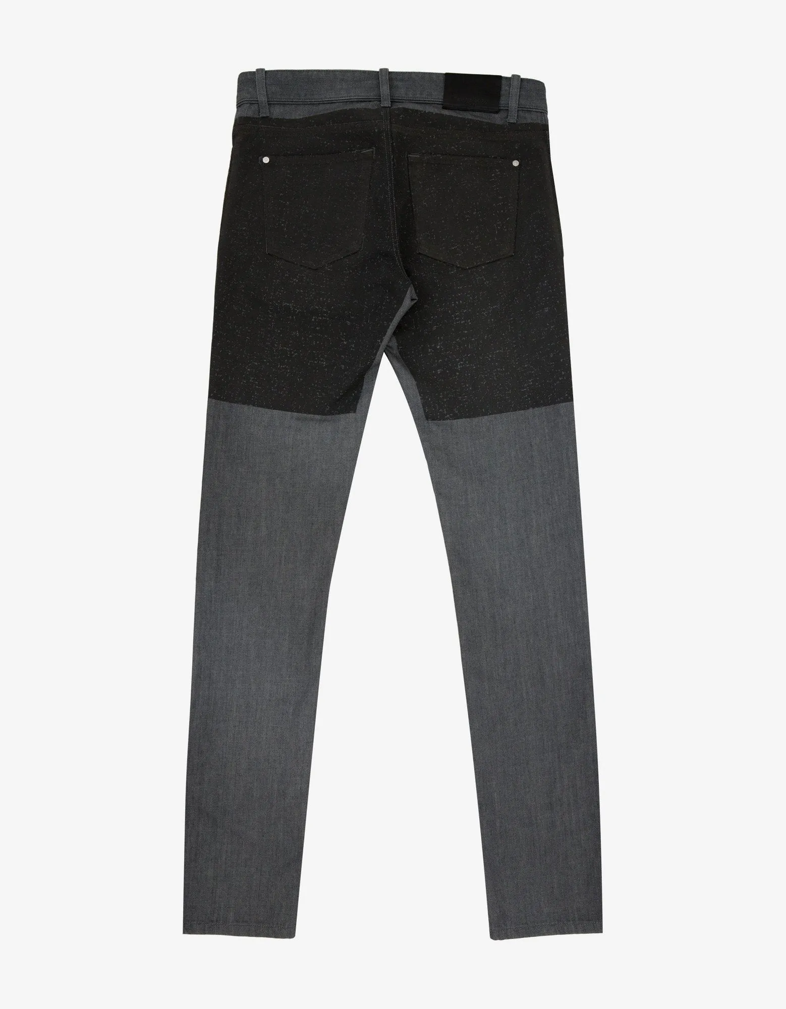 Grey Coated Panel Denim Jeans -