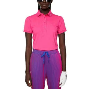 J.Lindeberg Women's Tour Tech Golf Polo Shirt - Pink Peacock