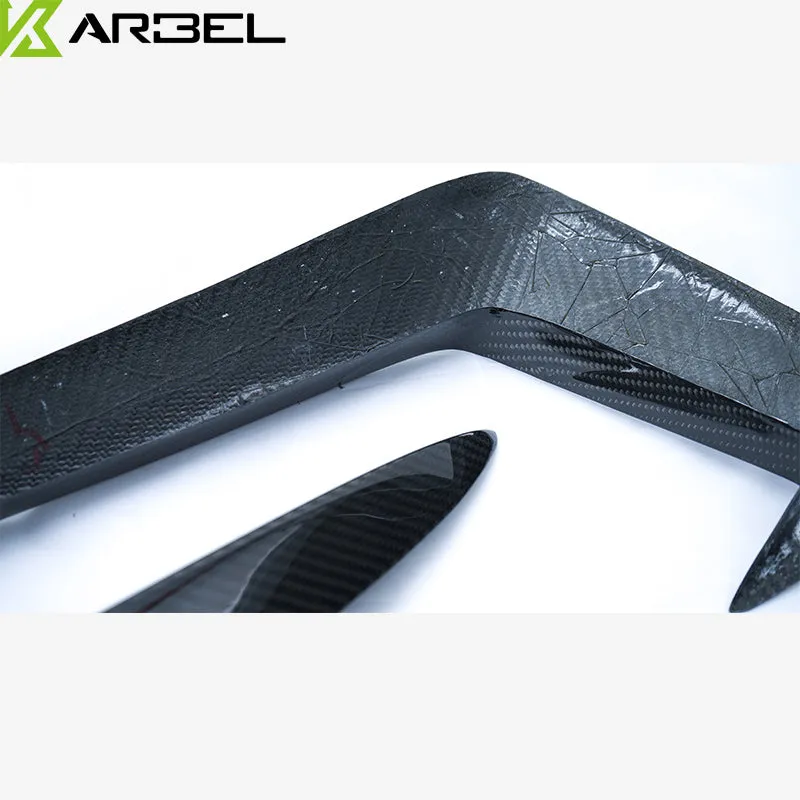 Karbel Carbon Dry Carbon Fiber Front Bumper Upper Valences for Audi S4 & A4 S Line 2017-2018 B9