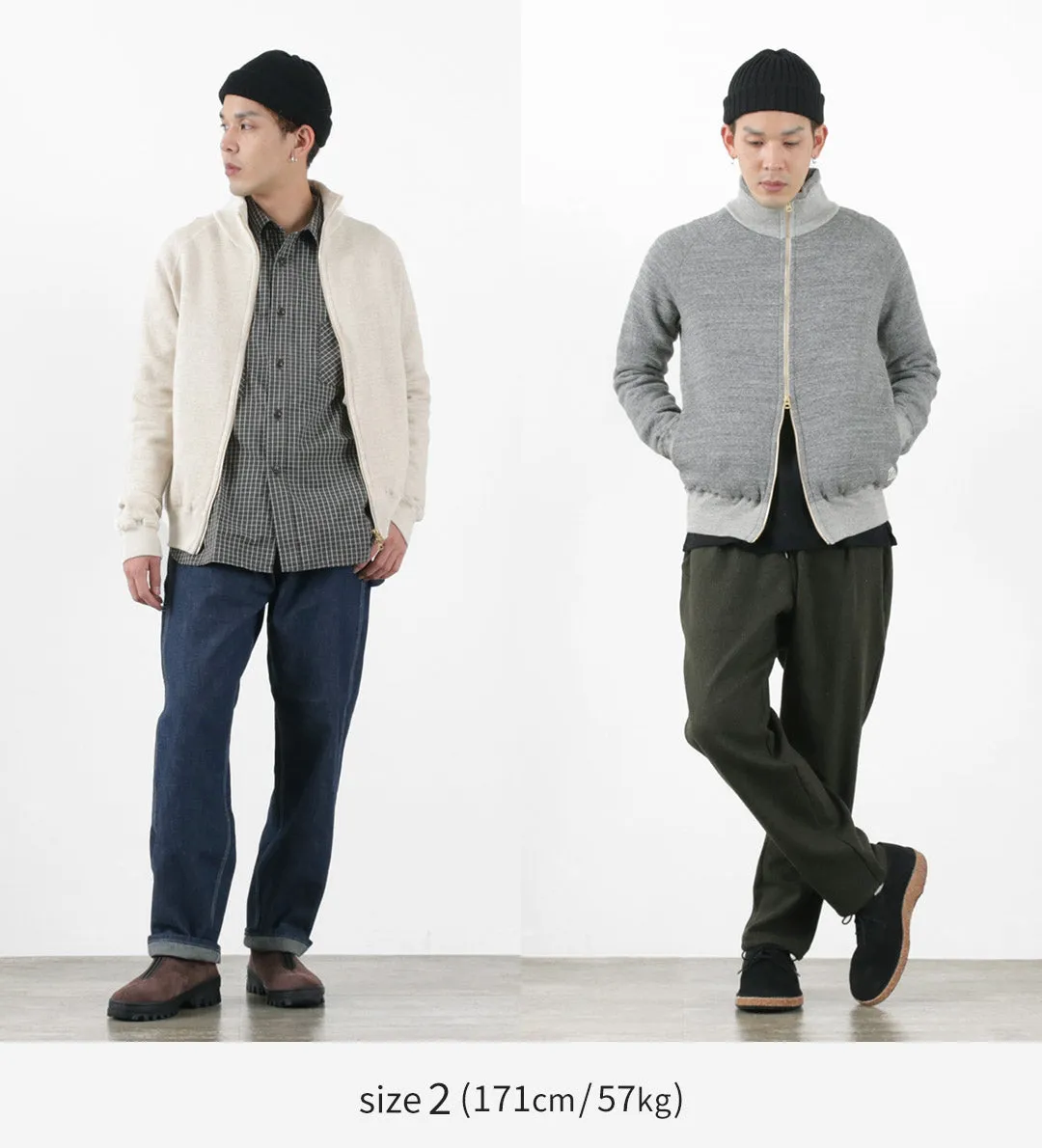 KEPANI / Great Smoky Raffy  brushed-lining stand neck sweatshirt jacket