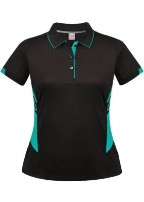 Ladies Tasman Polo Black/Teal