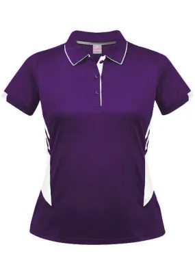 Ladies Tasman Polo Purple/White