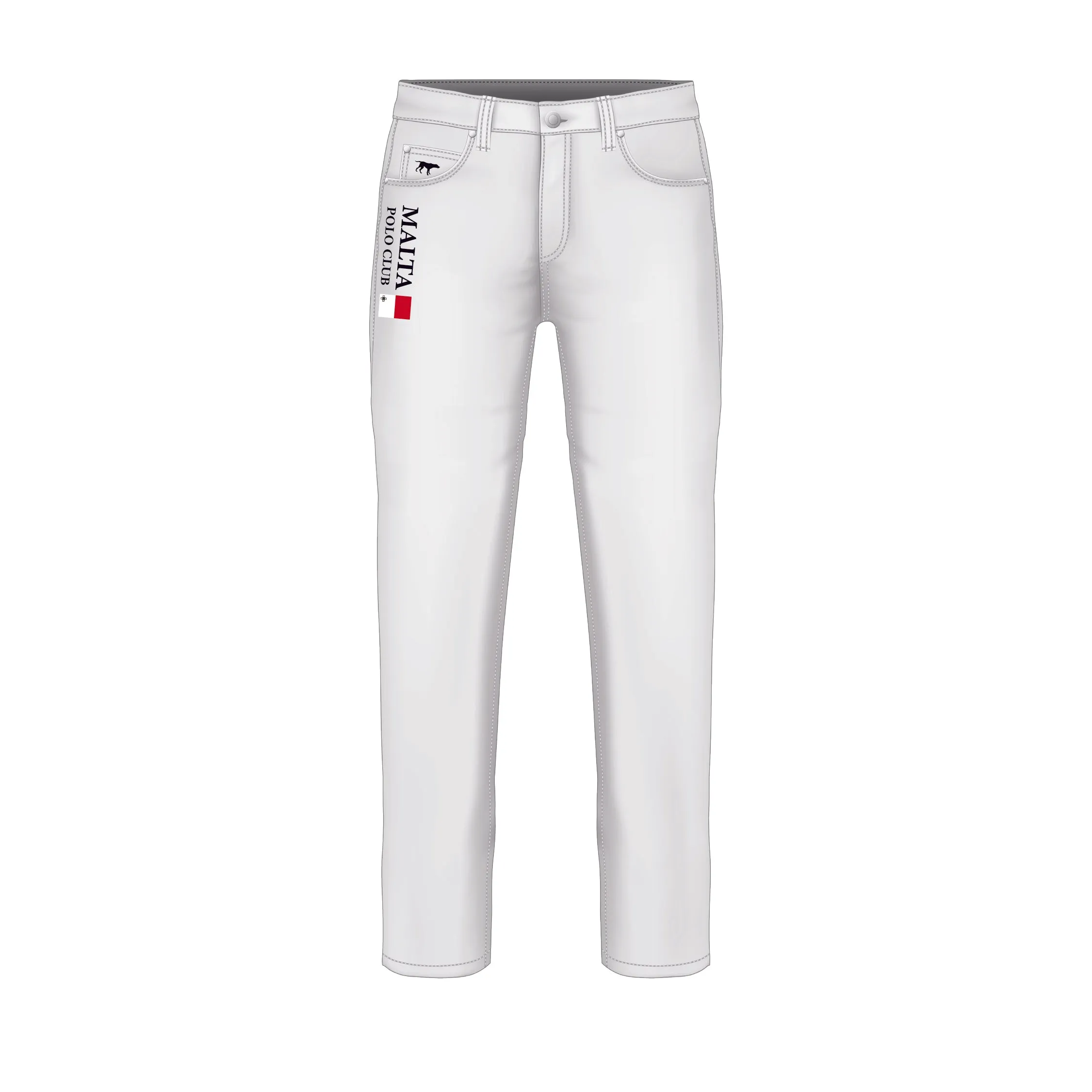 Malta Polo Men's White Jeans