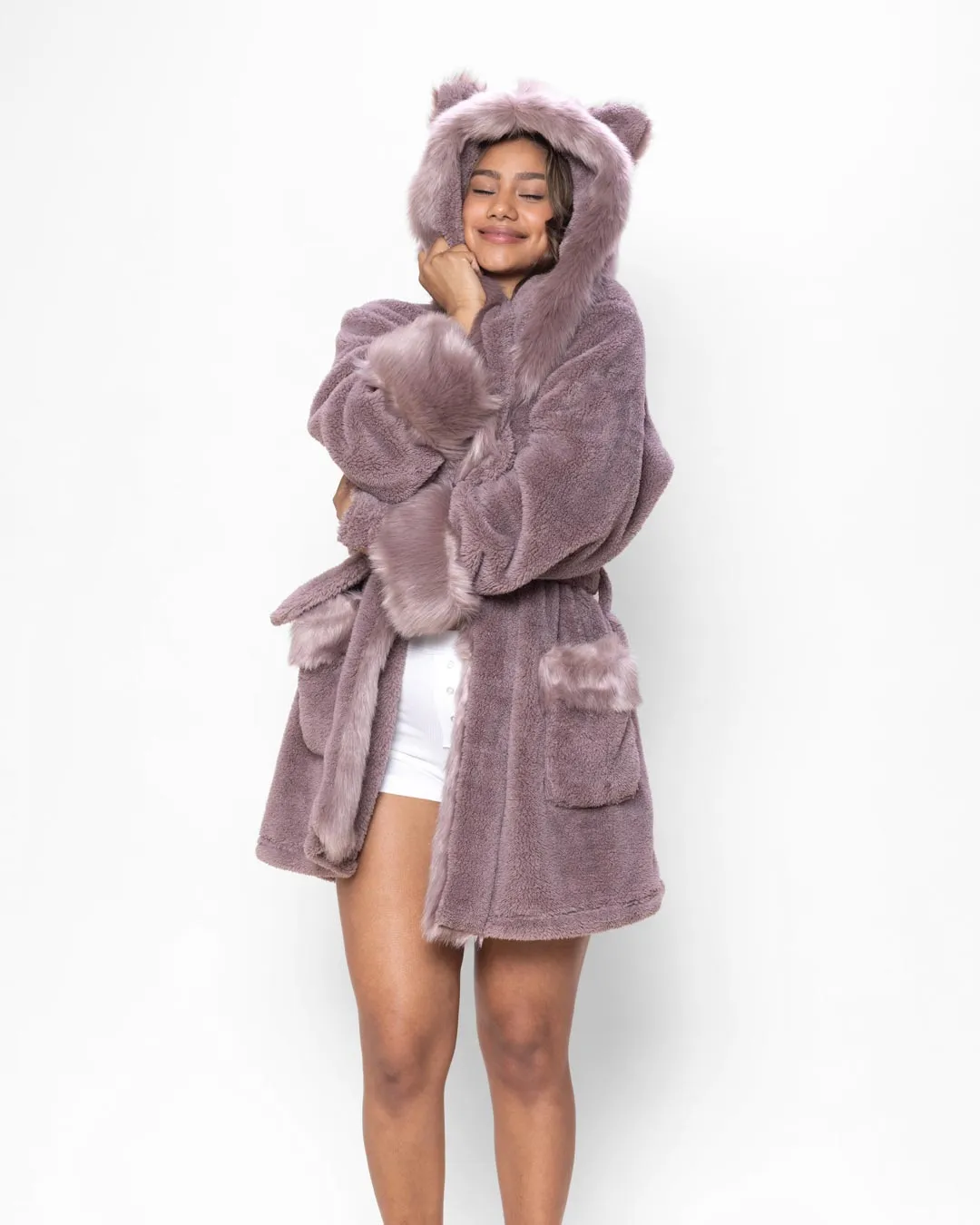 Mauve Kitten Classic Short Collector Edition Faux Fur Robe | Women's