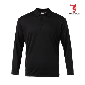 MULTISPORT LONG SLEVEE MINI EYELET POLO (BLACK)