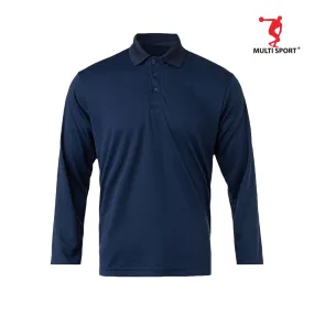 MULTISPORT LONG SLEVEE MINI EYELET POLO (NAVY BLUE)