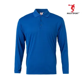 MULTISPORT LONG SLEVEE MINI EYELET POLO (ROYAL BLUE)