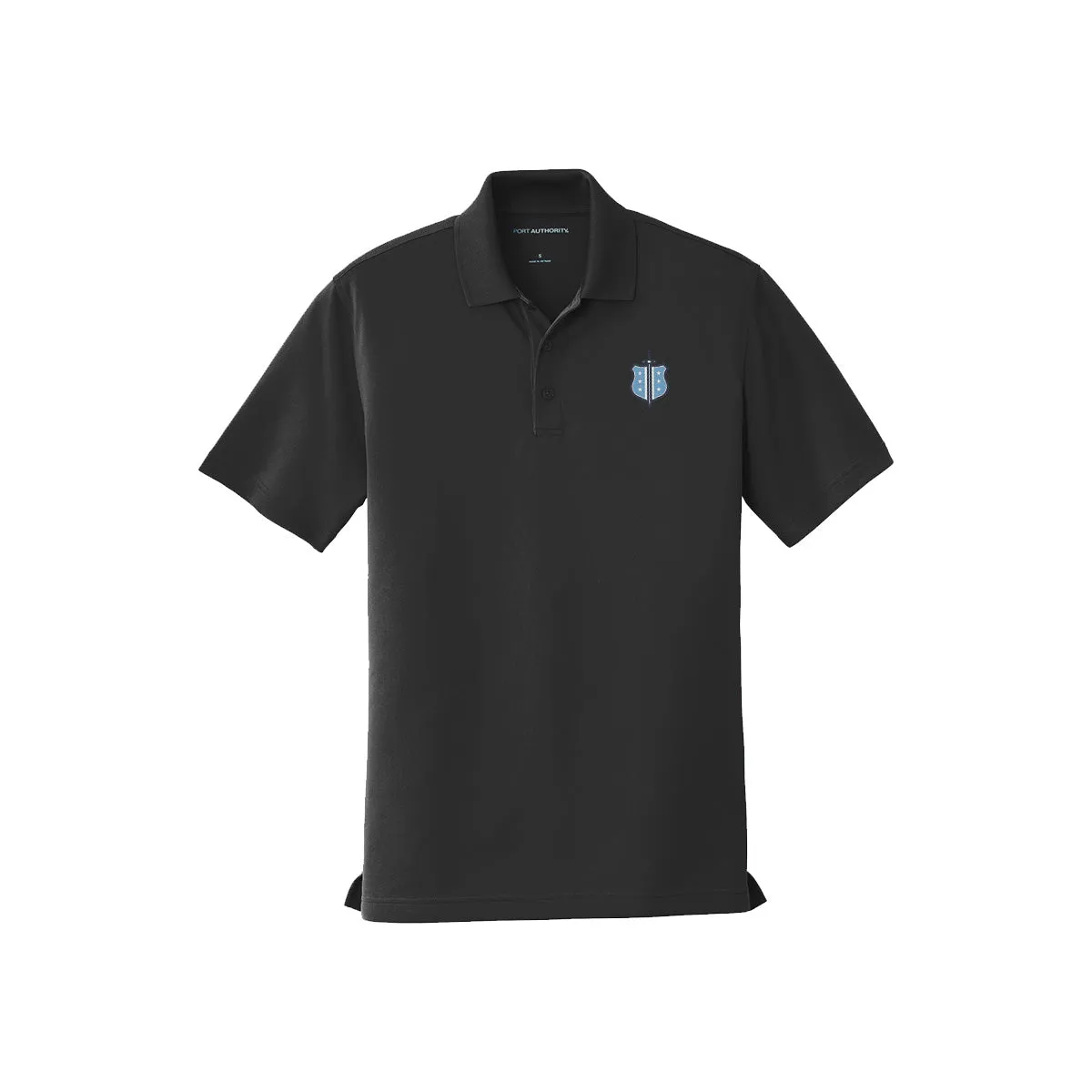 Phi Delt Crest Black Performance Polo