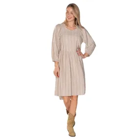 Puff Sleeve Linen Blend Dress