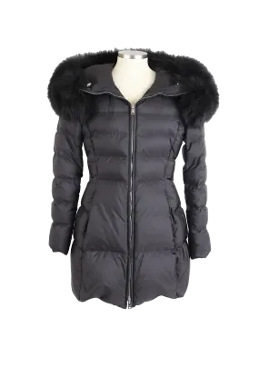 Quilted Down Puffer Coat W/ Fur