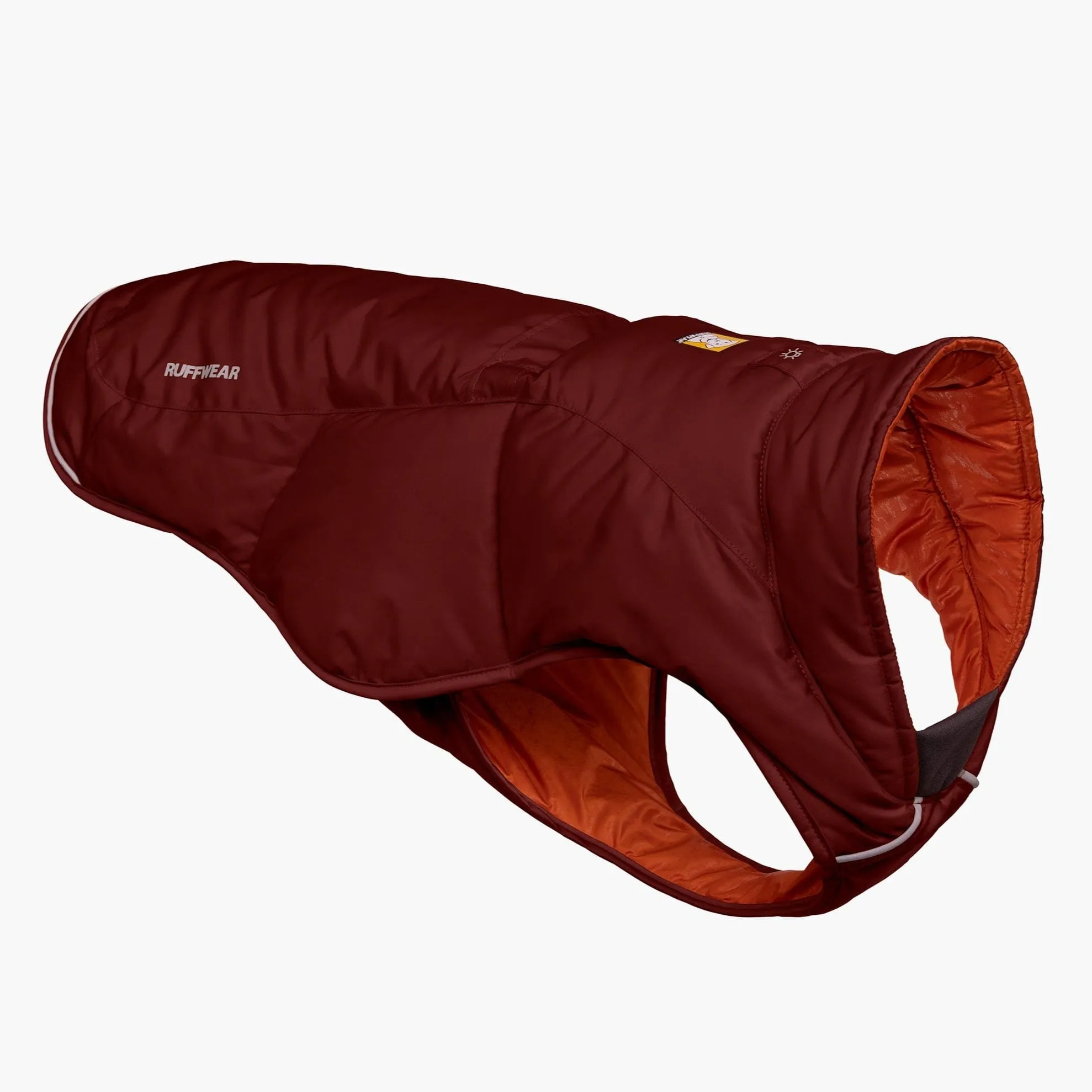 Ruffwear Quinzee Insulated Dog Jacket | Fired Brick Winter Warmth