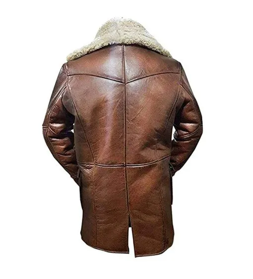 RW Authentic SheepSkin Bane Coat Brown Genuine Leather Coat Faux Shearling Costume