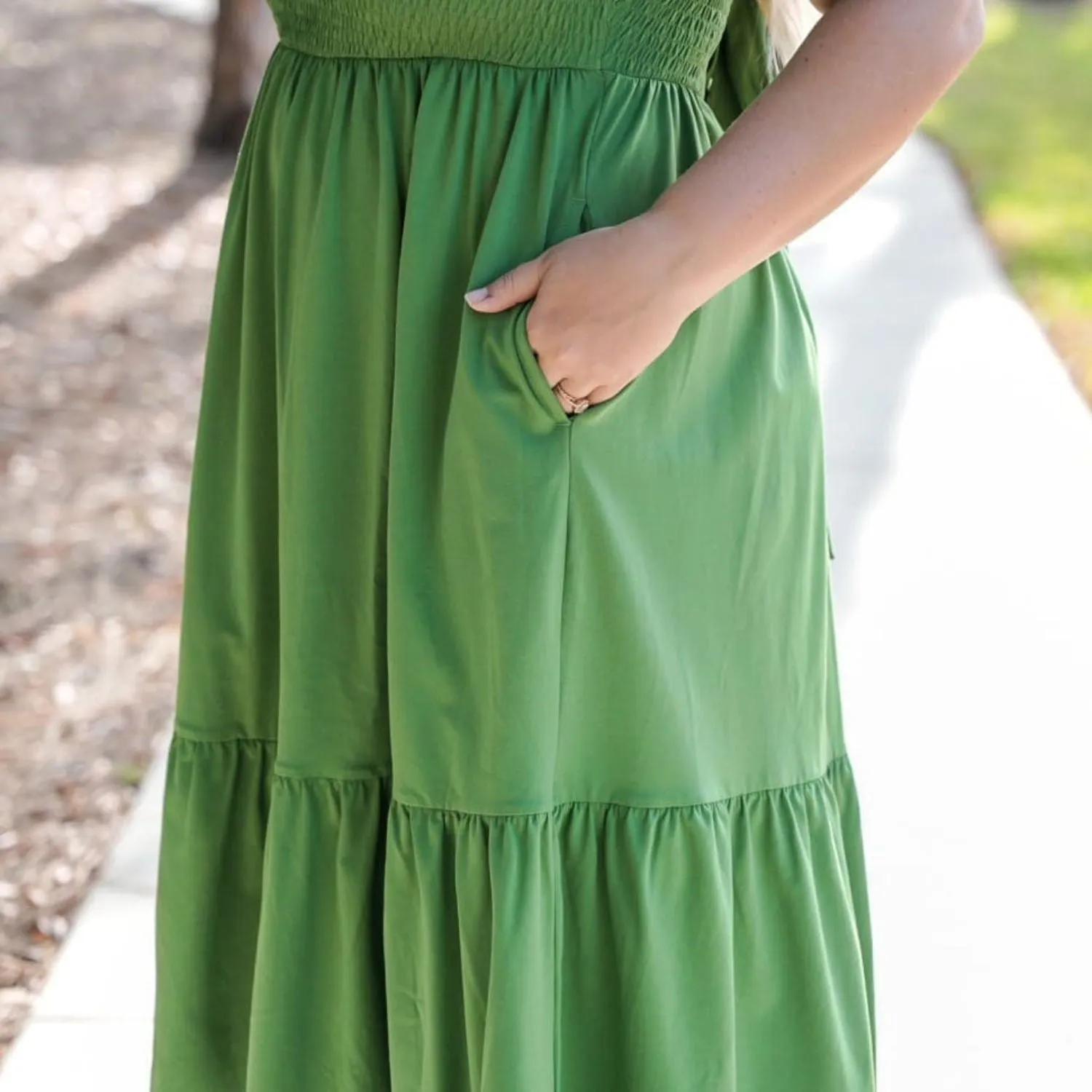 Shirred Midi Dress - Meadow