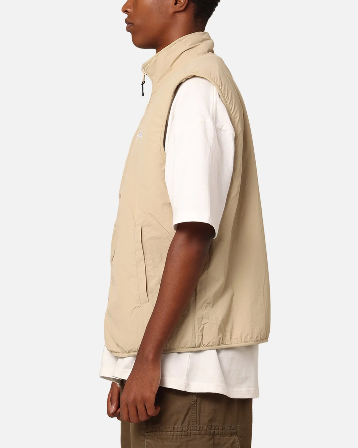 Stüssy Square Jacquard Sherpa Vest Tan