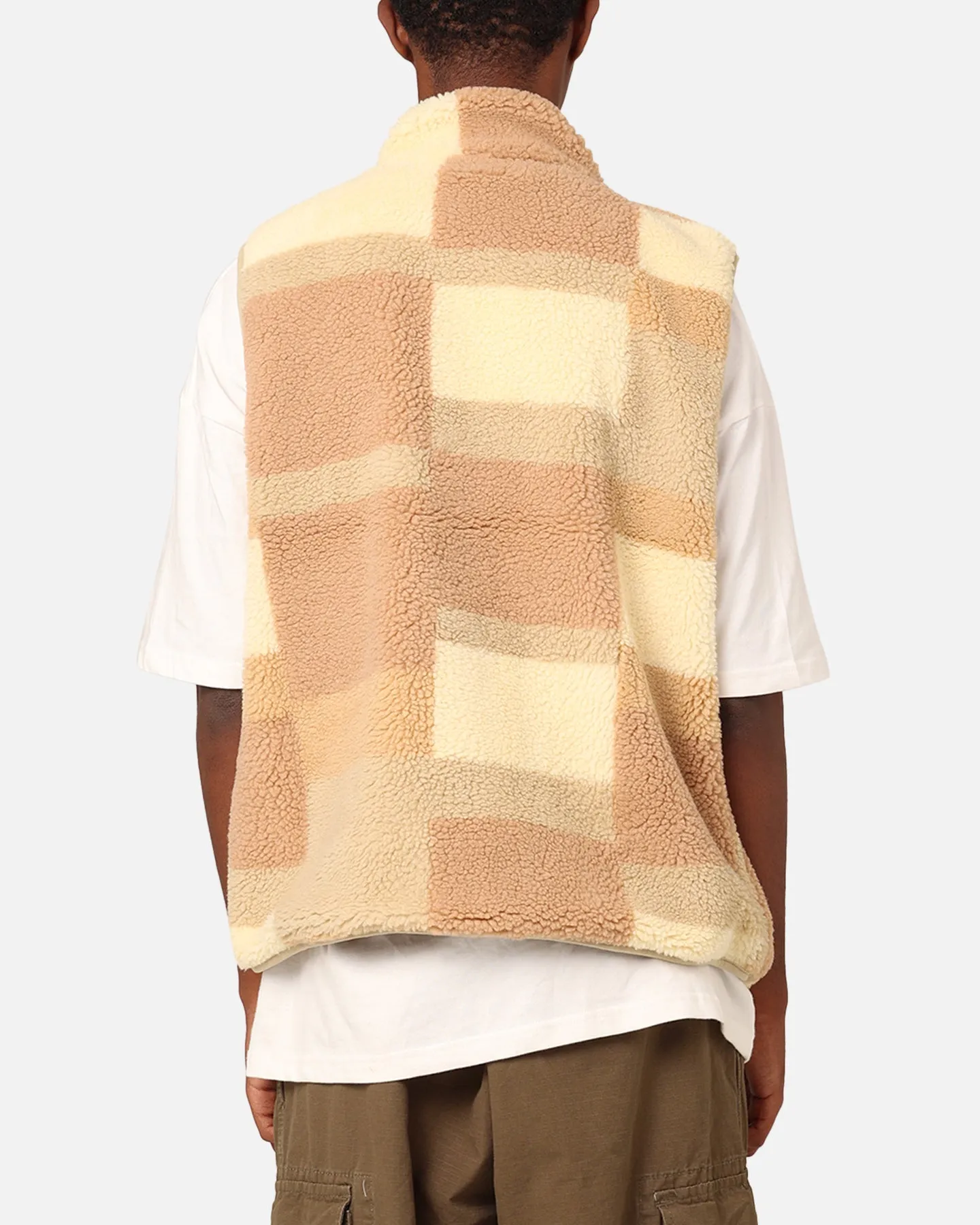 Stüssy Square Jacquard Sherpa Vest Tan