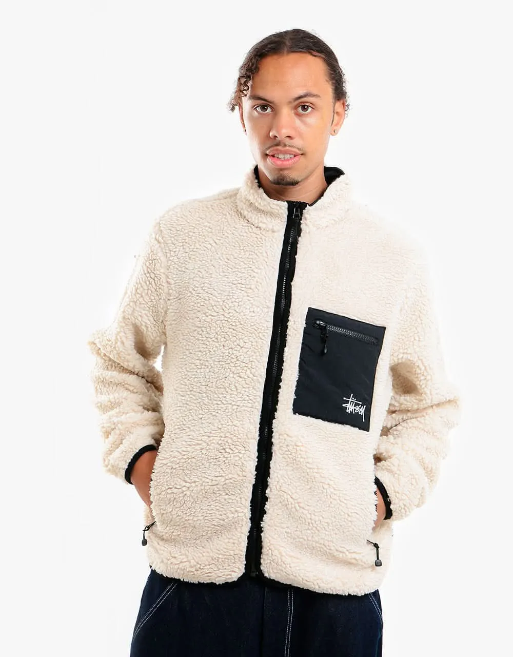 Stüssy Venus Jacquard Sherpa Jacket - Natural