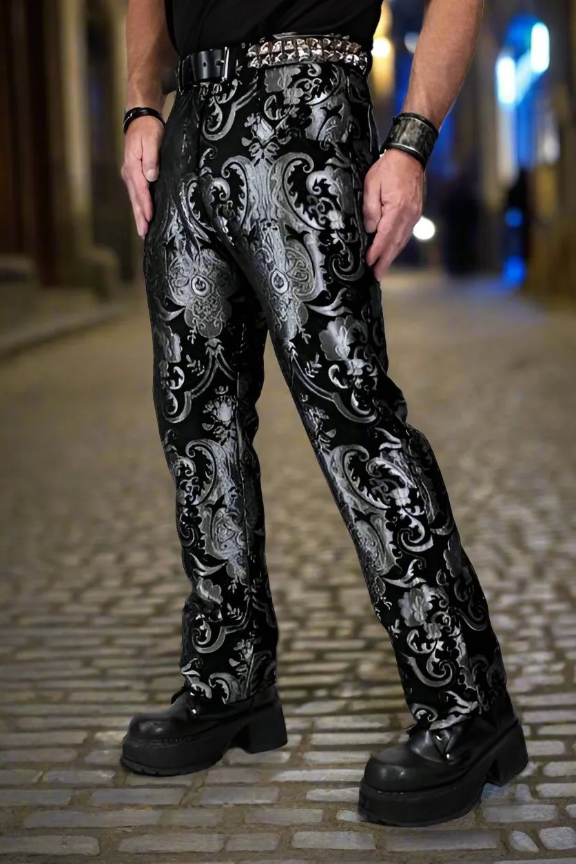 TAPESTRY PANTS - SILVER/BLACK