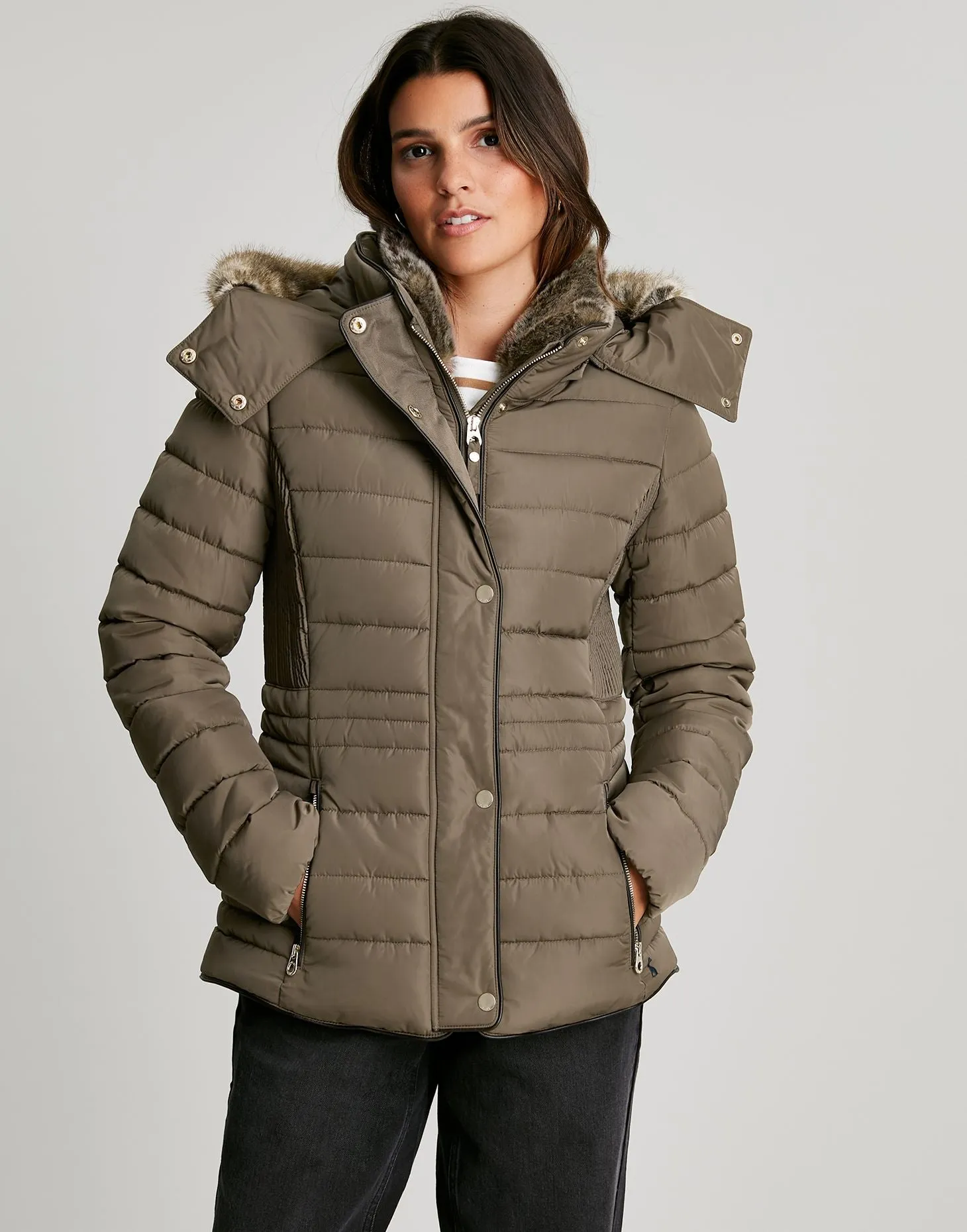 Women's Gosway Fur Trim Padded Coat - Light Brown