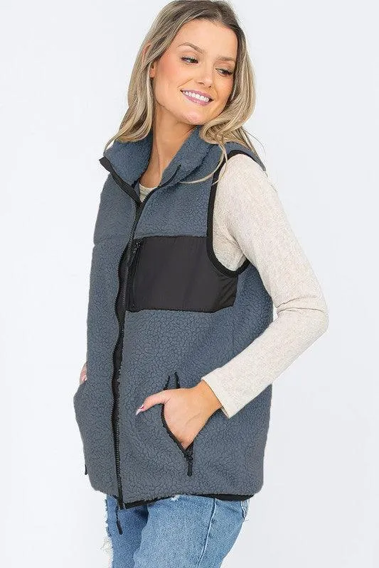 Womens Sherpa Fleece Vest