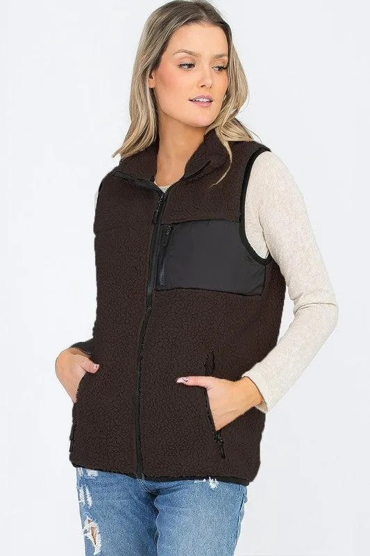 Womens Sherpa Fleece Vest