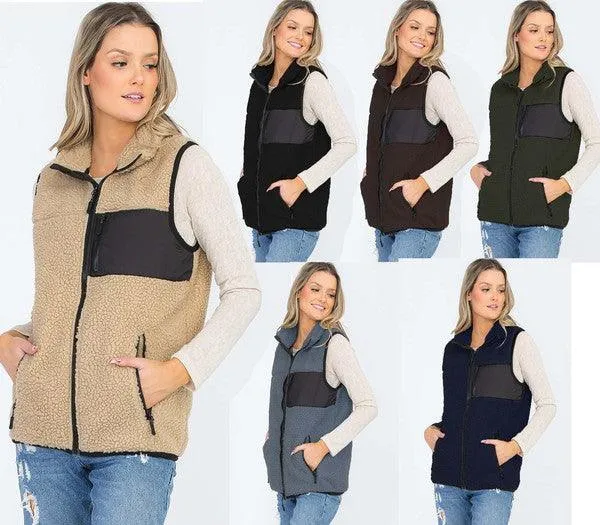 Womens Sherpa Fleece Vest