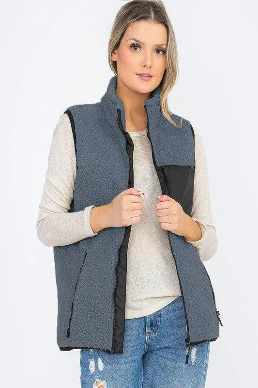 Womens Sherpa Fleece Vest