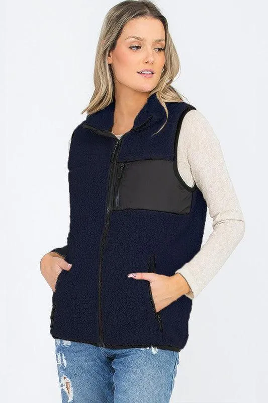 Womens Sherpa Fleece Vest