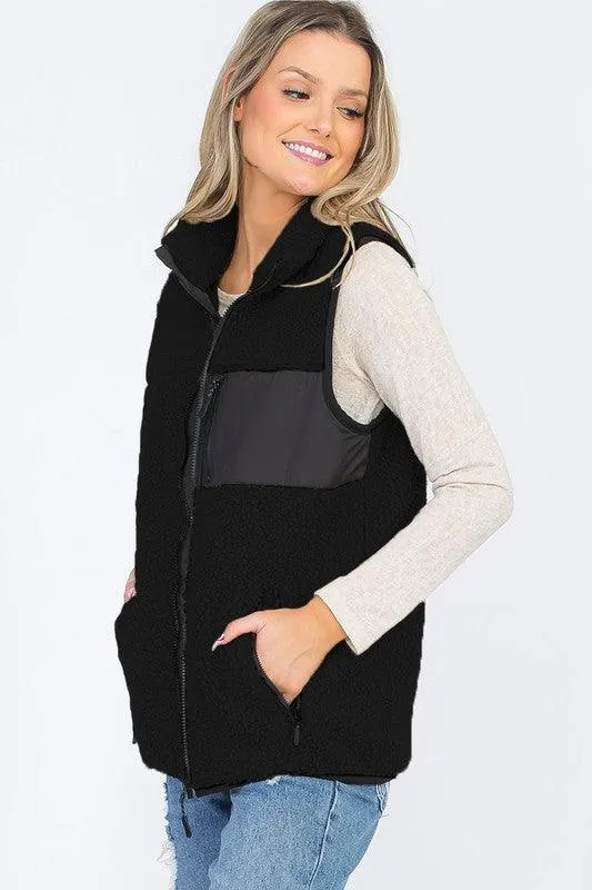 Womens Sherpa Fleece Vest